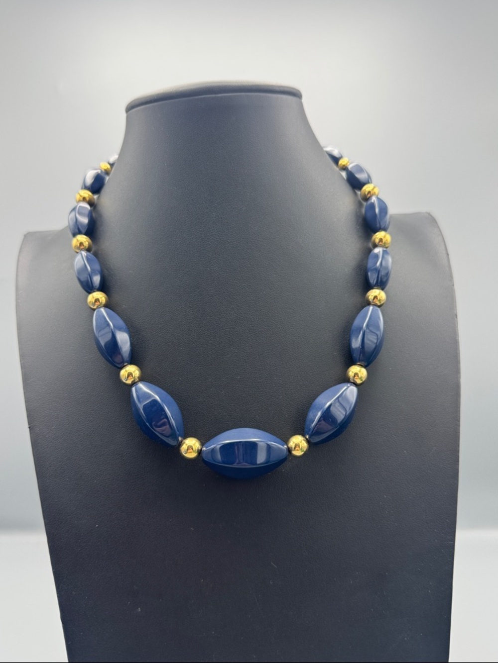 Napier Classic Navy Bead Necklace with Gold Accents - Women's Jewelry